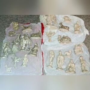 24 piece Hand Sculpted ceramic FULL Natuvity set.